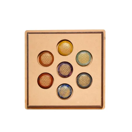 Coffret Galets 7 Chakras Fleur de vie