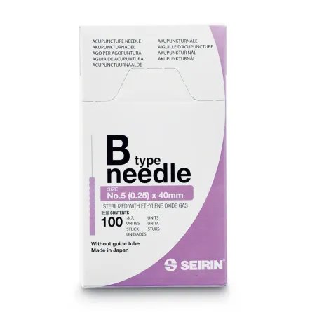 SEIRIN ® 0.25 x 40 mm  - B5-40 - sans guide  (100 pièces) à date de péremption proche  03/2022