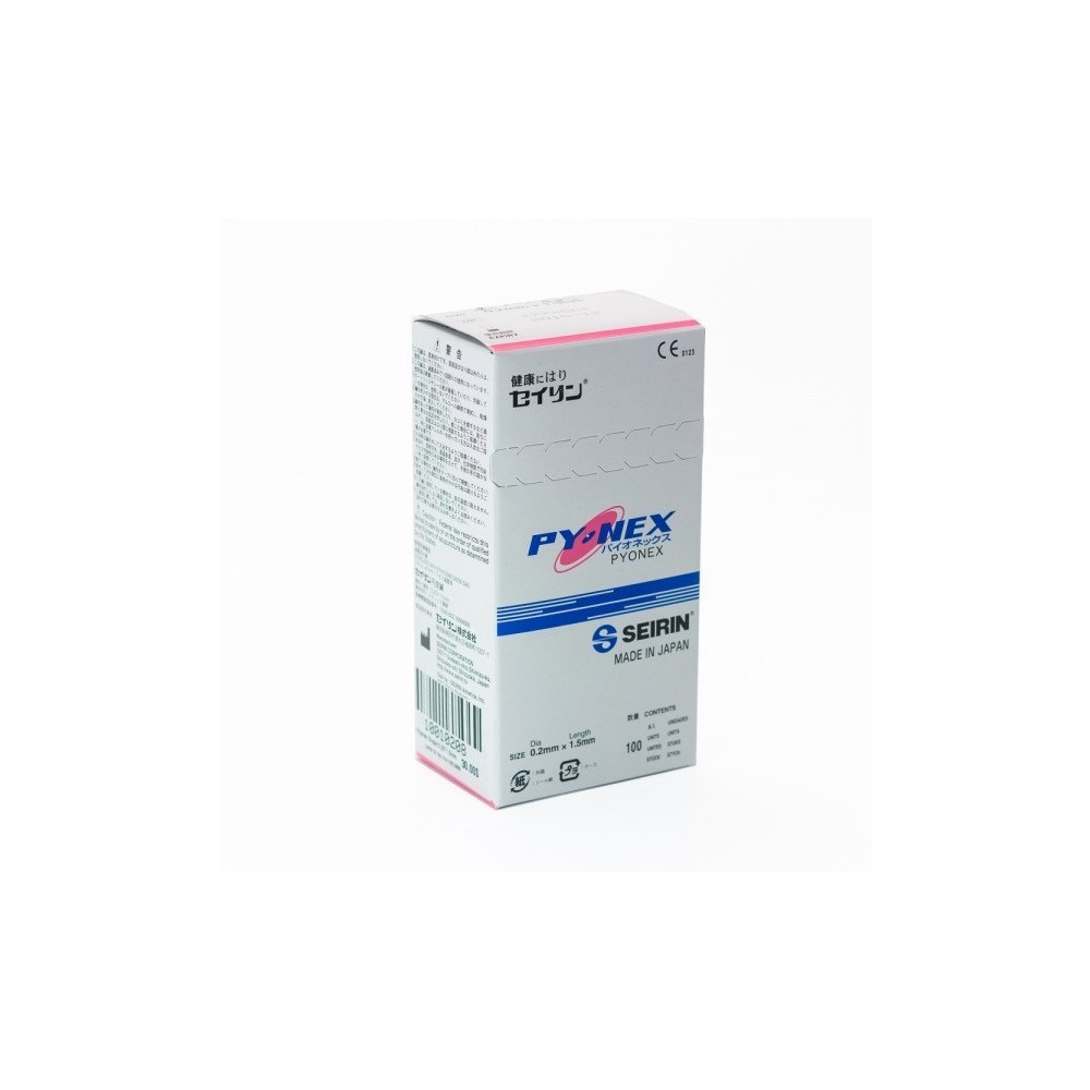 Seirin® New Pyonex (100 pcs/boîte) Aiguilles à demeure 0.2 x 1.5 mm Seirin® New Pyonex (100 pcs/boîte) Aiguilles à demeure 0.2 x 1.5 mm