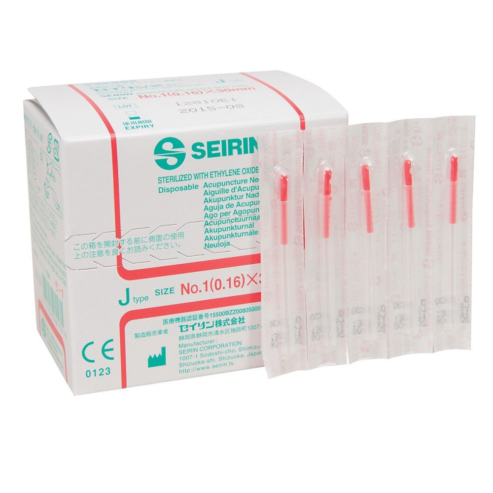 SEIRIN® J-Type - 0.16x30mm, red handle, 100 pcs