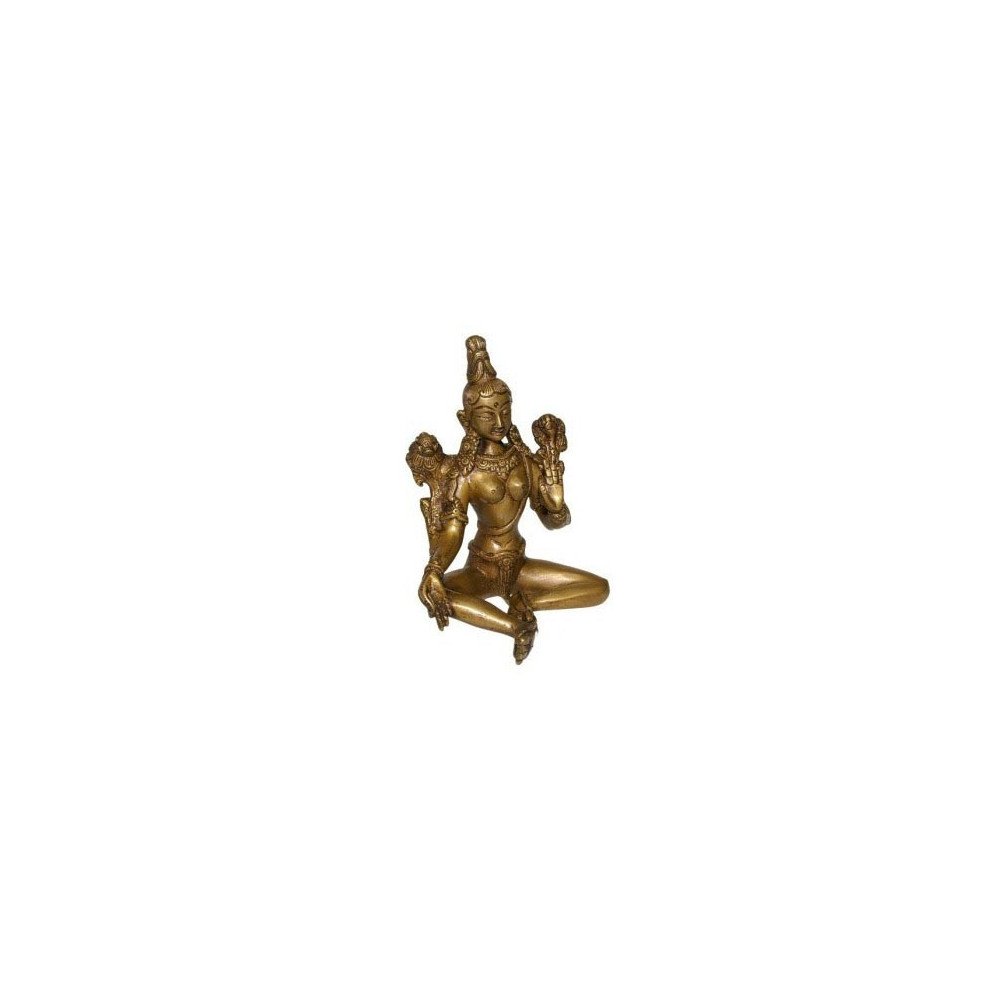 Statue Sitting Dakini - brass