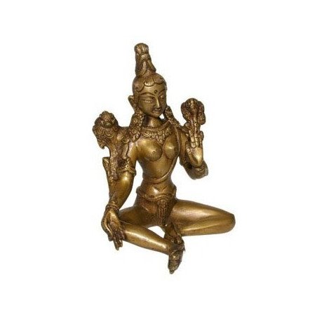 Statue Sitting Dakini - brass