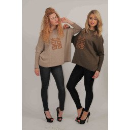 Double happiness sweat shirt brown (one size)