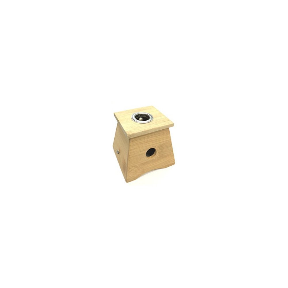 Boîte en bambou avec un trou pour Moxa 9 X 8.5 X 8.5 cm