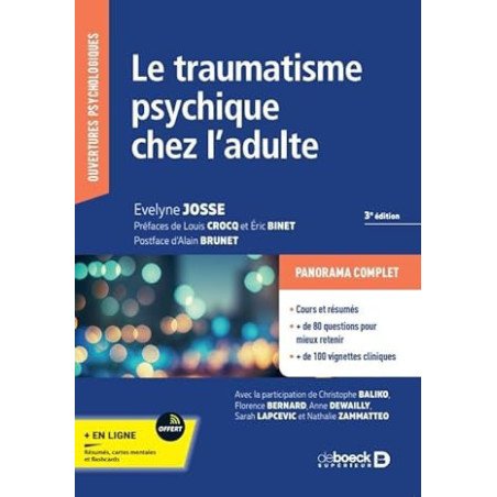 Le traumatisme psychique chez l'adulte 3éd